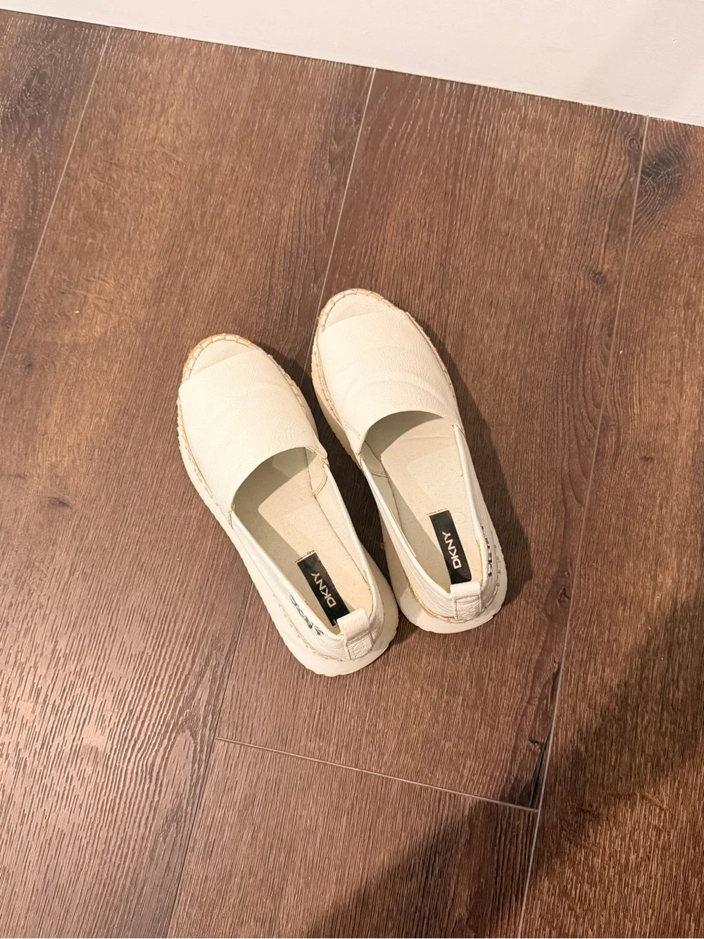 DKNY Cream Espadrille Slip-On Flats